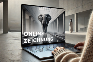 Das Bildmotiv zeigt einen Laptop-Bildschirm, auf dem ein Elefant zu sehen ist.